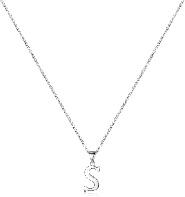 Detalle de TINGN Damen-Halskette aus Silber 925 mit Initialen-Anhänger (hypoallergen) inkl. Geschenkbox