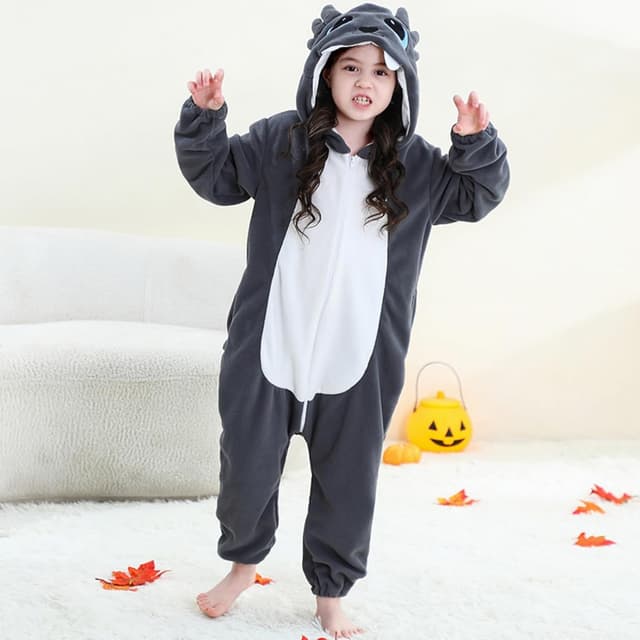 Detalle de CarRivb Kids Onesie Tier-Suit mit Kapuze – Fleece-Hoodie-Overall für Pyjama, Halloween & Weihnachten