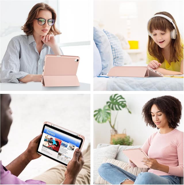 Thumbnail 6 de ProCase Hülle für iPad 10. & 11. Generation (2022/2025) mit Stifthalter und Smart Cover – Rose Gold