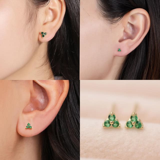 Detalle de MASOP Ohrstecker Set 3 Paar mit Zirkonia