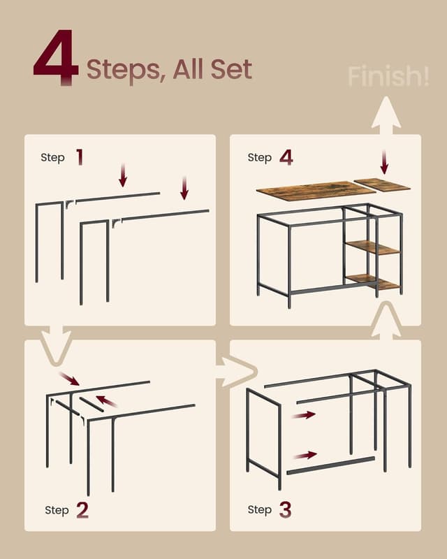 Thumbnail 6 de VASAGLE LWD47X computer desk 120 x 60 cm