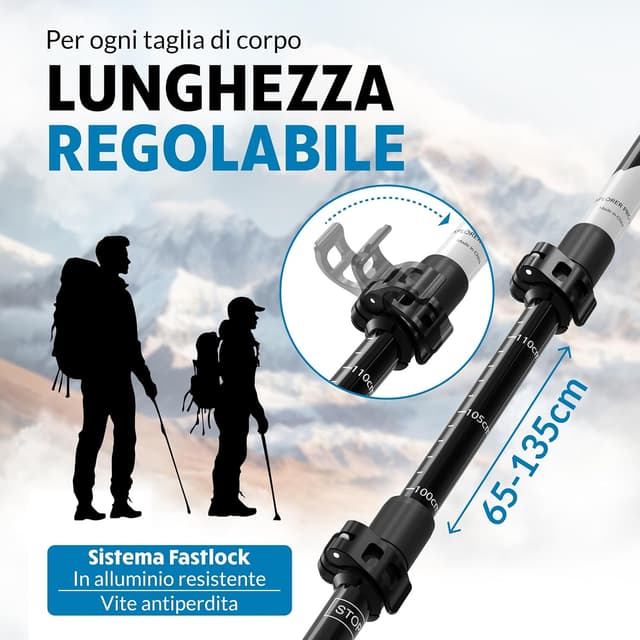 Detalle de Terra Peak Bastoncini trekking in carbonio 220 g