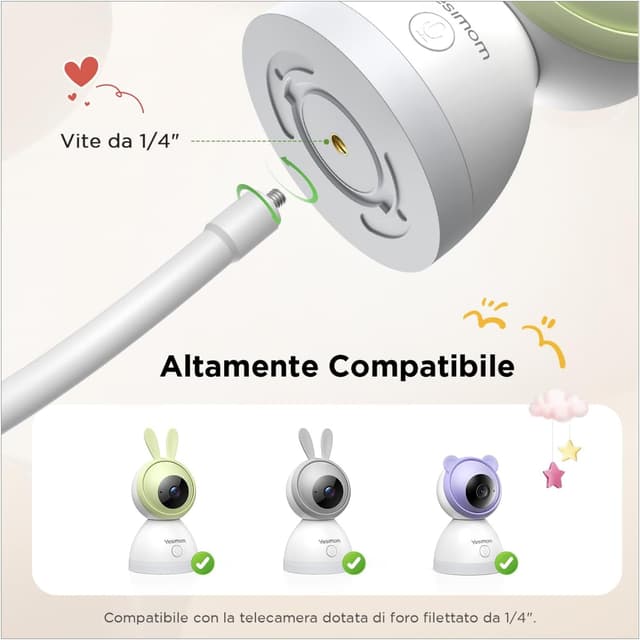 Thumbnail 1 de YESIMOM Supporto universale per baby monitor con attacco 1/4″ 🎥