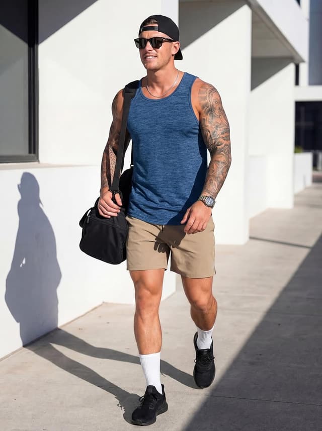 Detalle de MAGCOMSEN Herren Tank Top Funktionsshirt (Ärmellos, Quick Dry) – Leichtes Sport-Top für Laufen & Fitness