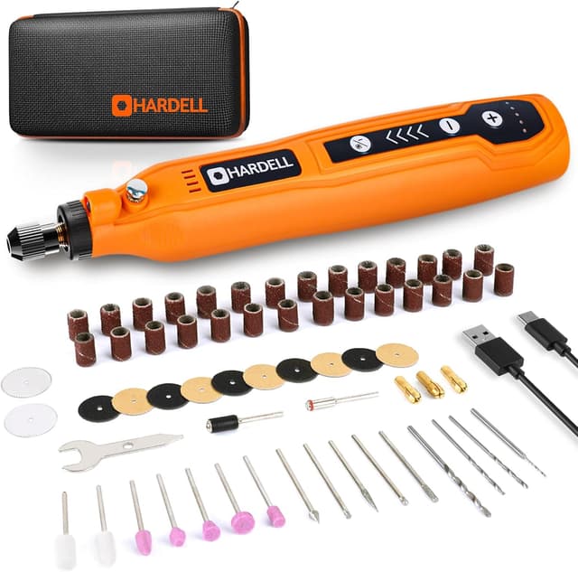 Detalle de HARDELL cordless rotary tool kit 69 accessories