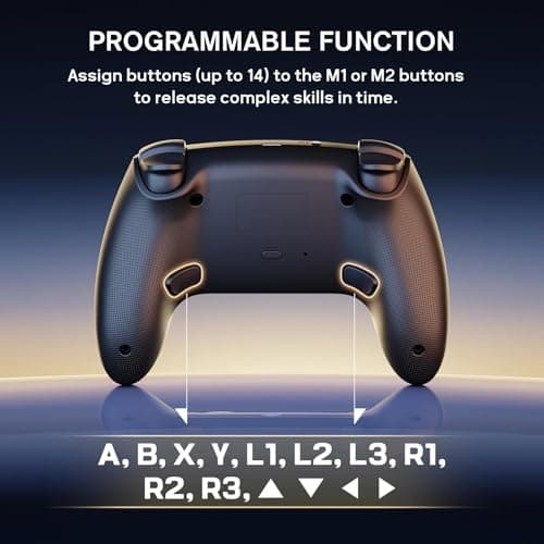 Detalle de RivalPlay Mando inalámbrico para Switch y Switch 2 con RGB, macro y turbo ajustable (Negro)