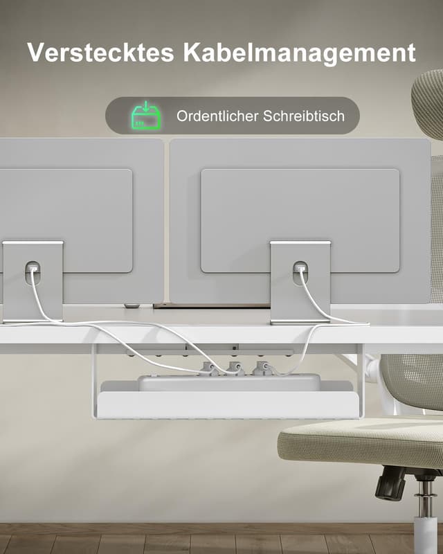 Detalle 2 de Devoko höhenverstellbarer Schreibtisch elektrisch 140x80 cm (Typ-C Ladeanschluss) in Weiß