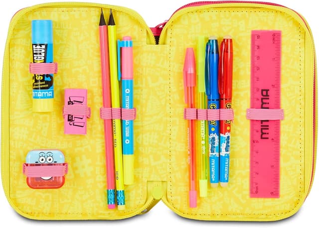 Detalle de Mitama Federmäppchen mit 3 Fächern und 47-teiligem Set für die Grundschule (mehrfarbig)