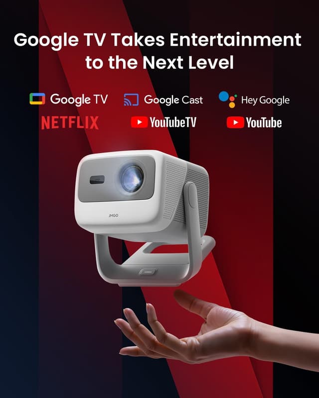 Detalle de JMGO N1S 4K Mini Proiettore Portatile Triple Laser con Google TV, HDR10 e Autofocus