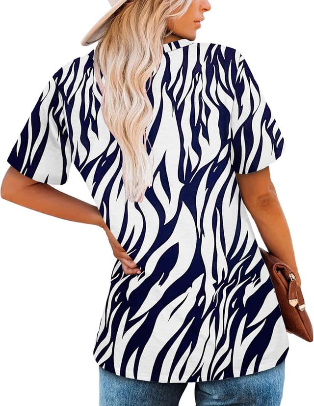 Detalle de MOLERANI t-shirt femme à manches courtes et col en V rayé