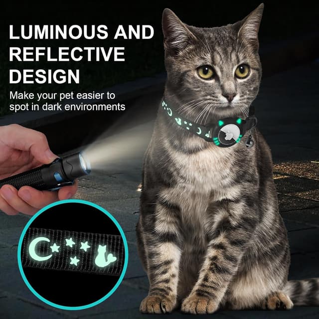 Detalle 2 de Ytanest Reflective AirTag Cat Collar 7–9 in 🐱