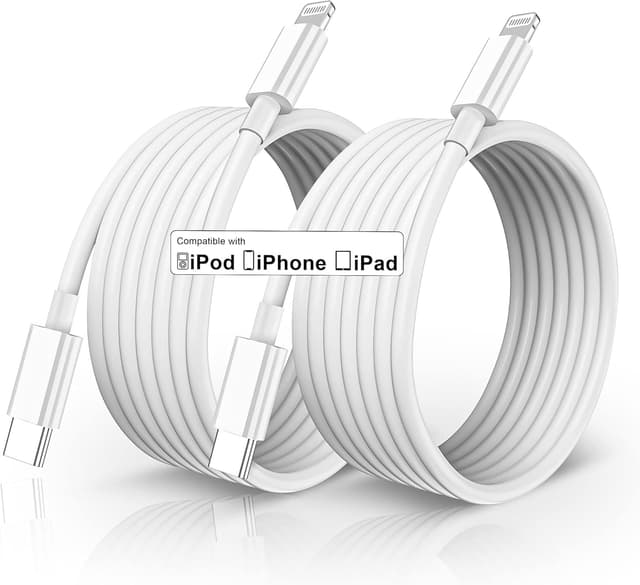 Detalle de 2 Pack USB-C to Lightning Cable (MFi Certified), 10 FT Extra-Long iPhone Charger Cord