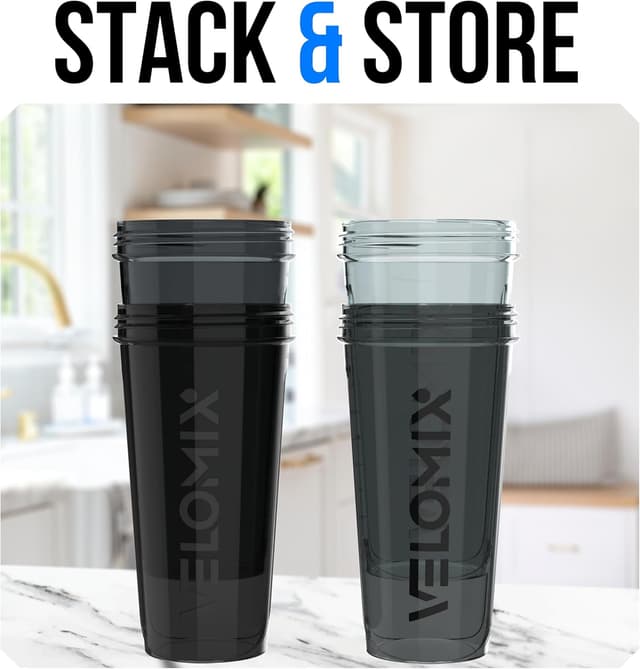 Thumbnail 5 de VELOMIX 28 oz Protein Shaker Bottles Pack 🥤