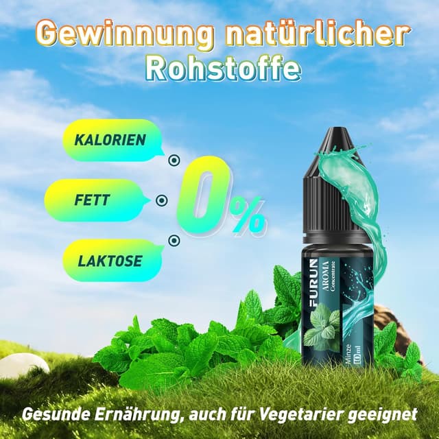 Detalle de Aromakonzentrat 5x10 ml Hochdosiertes Lebensmittelaroma – zum einfachen Mischen für Kochen, Backen & Getränke