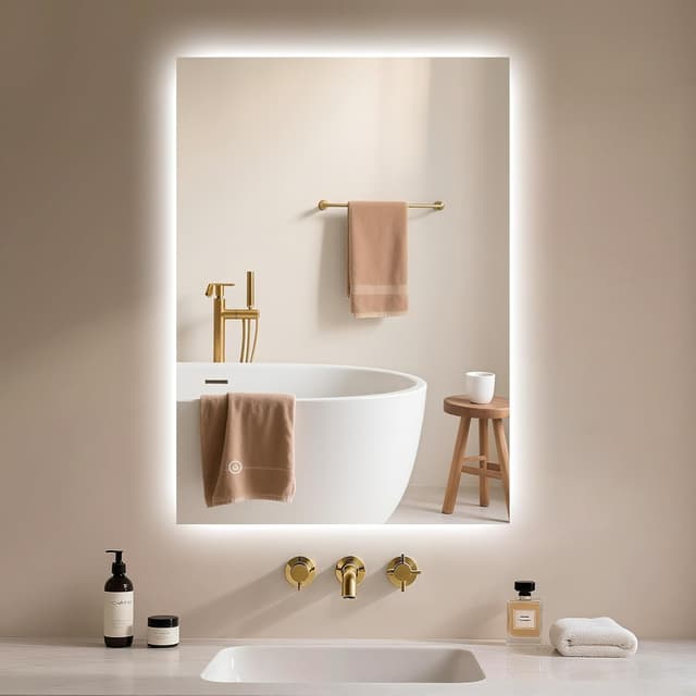 Imagen de Archaluxe Badspiegel 40x60 cm mit Beleuchtung en OfertitasTOP