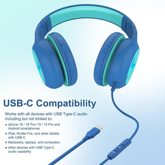 Thumbnail 6 de Voopwink KH3 Kids Wired USB-C Headphones