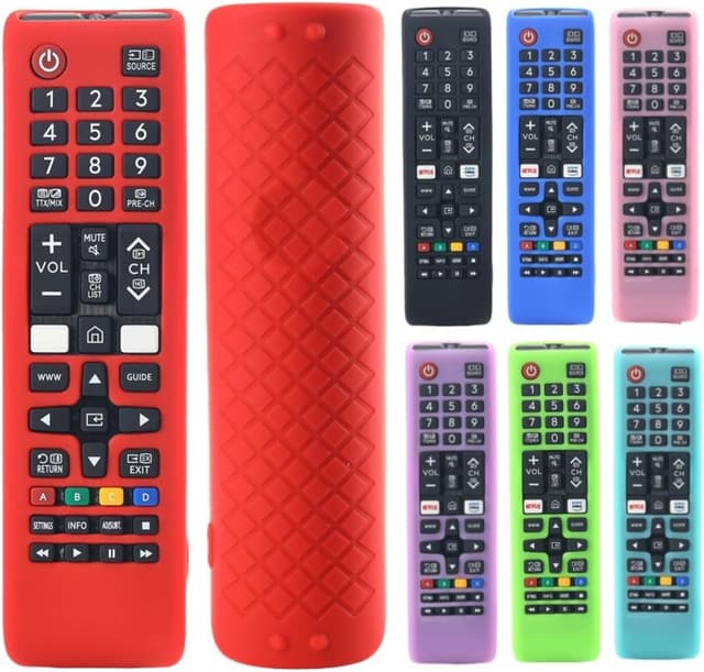 Detalle 2 de Silicone Remote Cover for Samsung Smart TV remotes (AA59-00786A / BN59-01315B etc.) with anti-slip grip and anti-lost lanyard