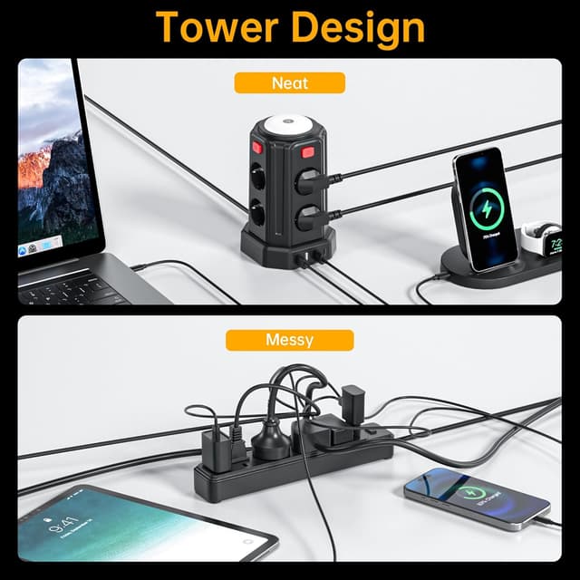 Detalle 2 de Steckdosenleiste mit 4 USB und Licht, 16A