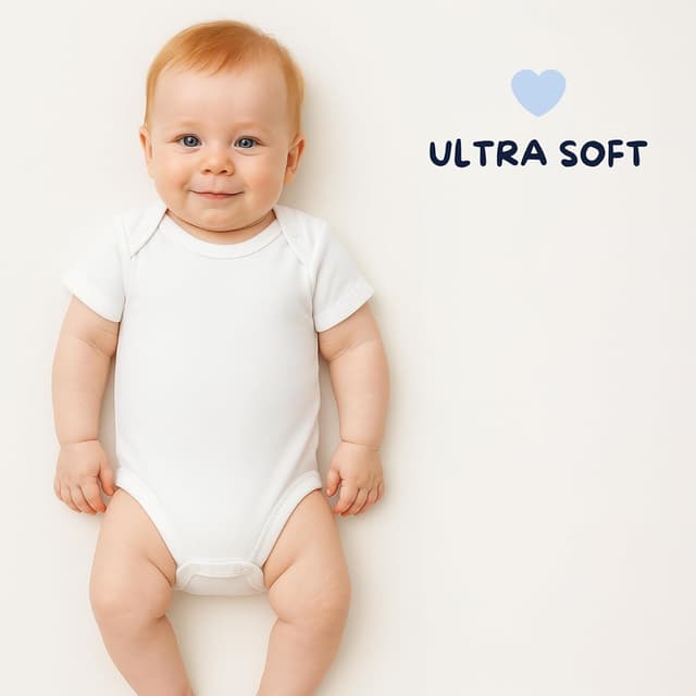 Detalle de rise&Raba Baby Bodysuit 3 Pack (0–4 years) in 100% Organic Cotton