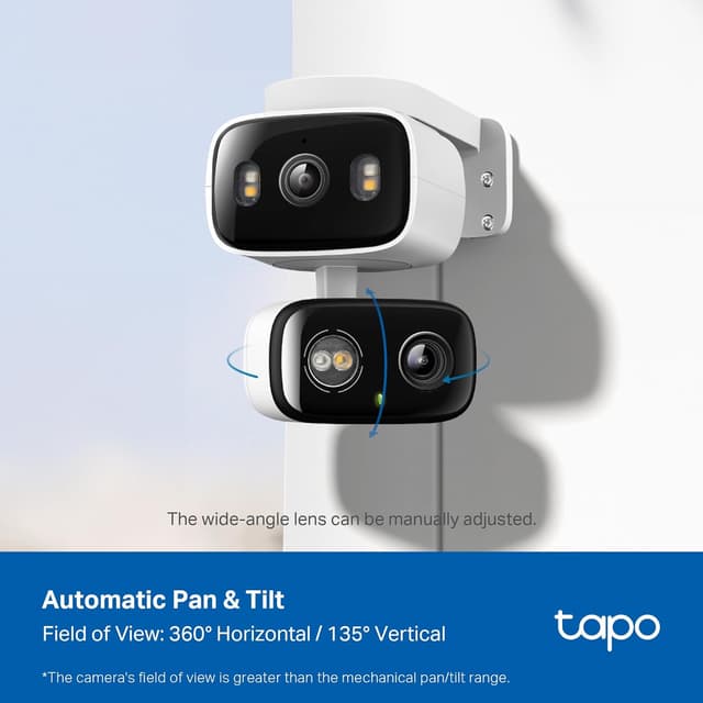 Thumbnail 4 de Tapo HybridCam Duo 3MP Dual-Lens Pan/Tilt security camera
