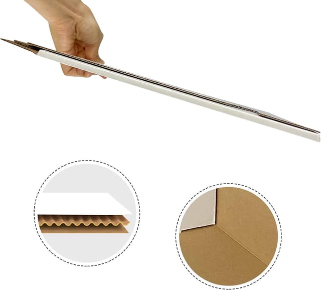 Detalle 2 de 25-Pack small shipping boxes (330x254x51 mm) white corrugated cardboard mailer boxes