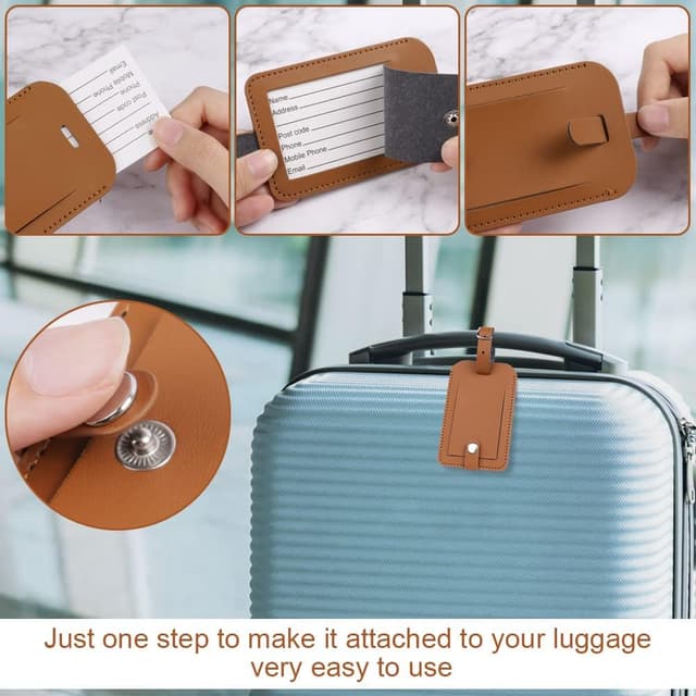 Detalle de Flintronic Étiquettes de bagage (lot de 2) pour valise et sac à main, avec protection contre l’humidité