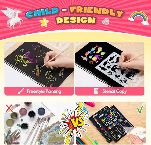 Thumbnail 2 de Scratch Art Notebook for Kids 3-10
