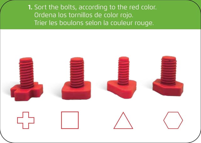 Detalle de Edushape BSM Edushape vis et boulons en plastique colorés – 48 pièces (à partir de 18 mois, ED 929048)
