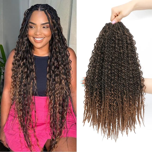 Detalle de TGYHCJBY Boho Senegalese Twist Crochet Hair 22 Zoll