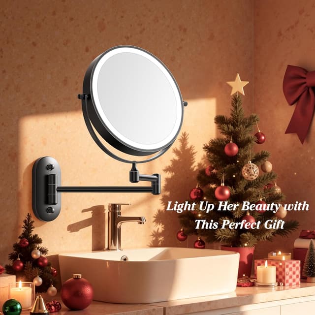 Thumbnail 1 de Auxmir 8" Wall Mounted Lighted Makeup Mirror 3200mAh 🪞