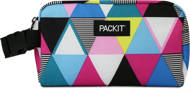 Detalle de PackIt Freezable Snack Box (Triangle Stripes) — cool, collapsible snack storage