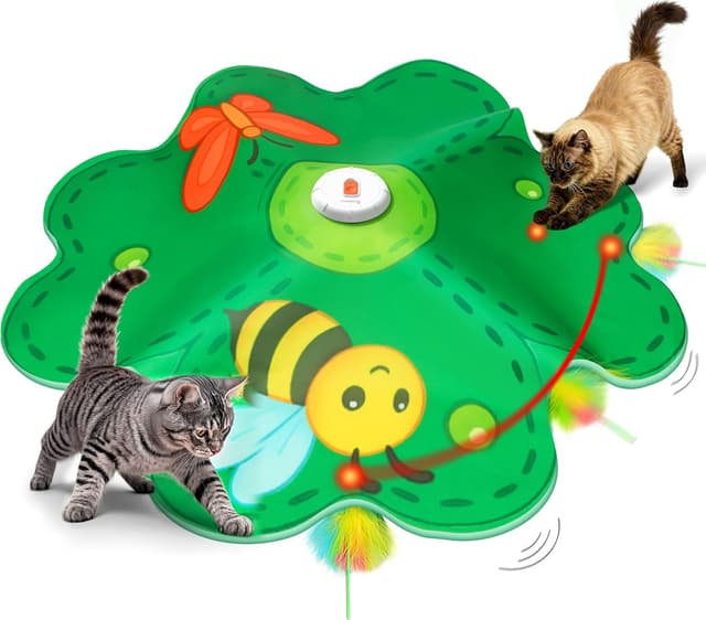 Detalle de FEELNEEDY Katzenspielzeug „Whack a Mole“ – interaktives Versteckspiel für Indoor-Kätzchen