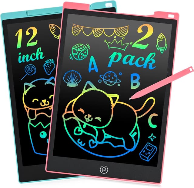 Detalle de Tablette d’écriture LCD enfant 12 pouces RaceGT colorée ardoise magique (lot de 2)