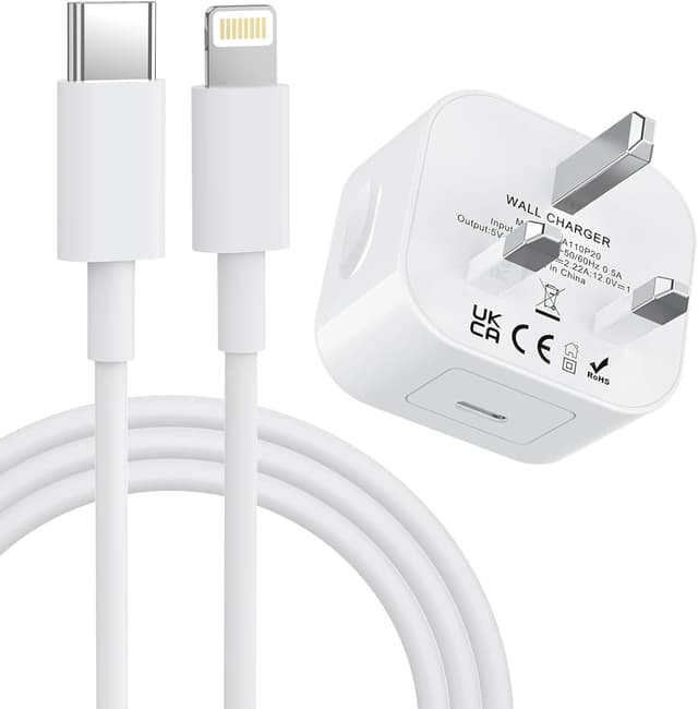 Detalle de for iPhone USB‑C Fast Charger Plug and Cable 20W PD ⌘