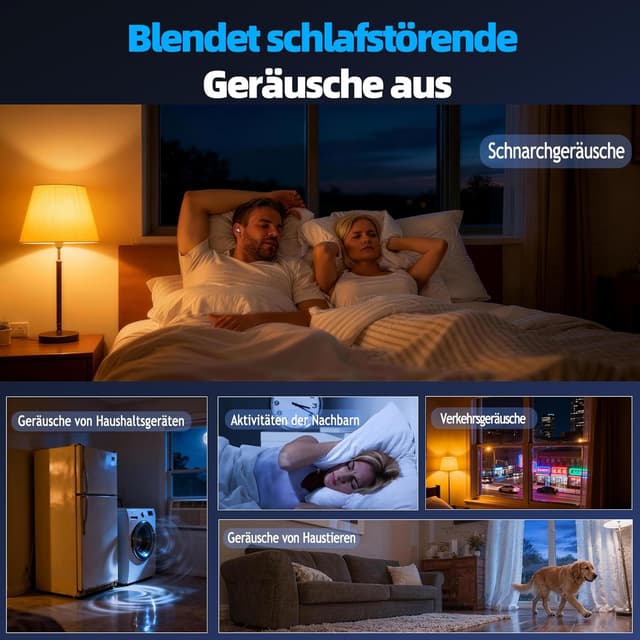 Detalle 2 de ZOVIMAX Bluetooth Schlafkopfhörer (Sleep Earbuds) mit White Noise, 6 EQ & 40 Std. kabellos