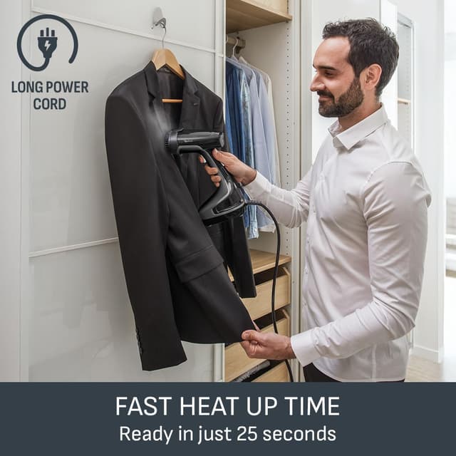 Thumbnail 6 de Tefal DT8250 Handheld Clothes Steamer (Access Steam Force) – ready in 25 seconds, 90g/min boost, black and silver