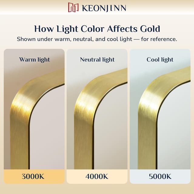 Thumbnail 3 de Keonjinn Gold 20x30 Inch Bathroom Mirror