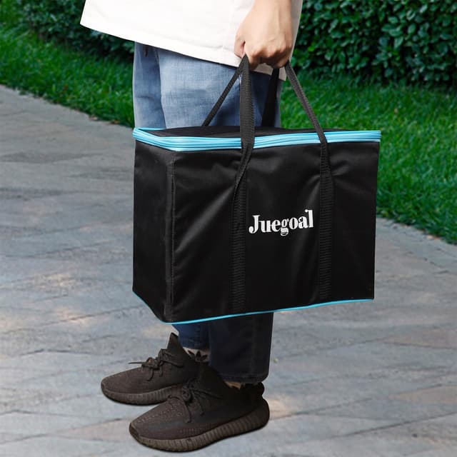 Detalle de Juegoal 54-Piece Giant Tumble Tower Wooden Stacking Game (Brown) with Board & Canvas Bag