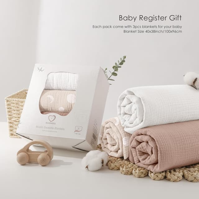 Thumbnail 4 de Muslin Swaddle Blankets 96x100cm 3 Pack