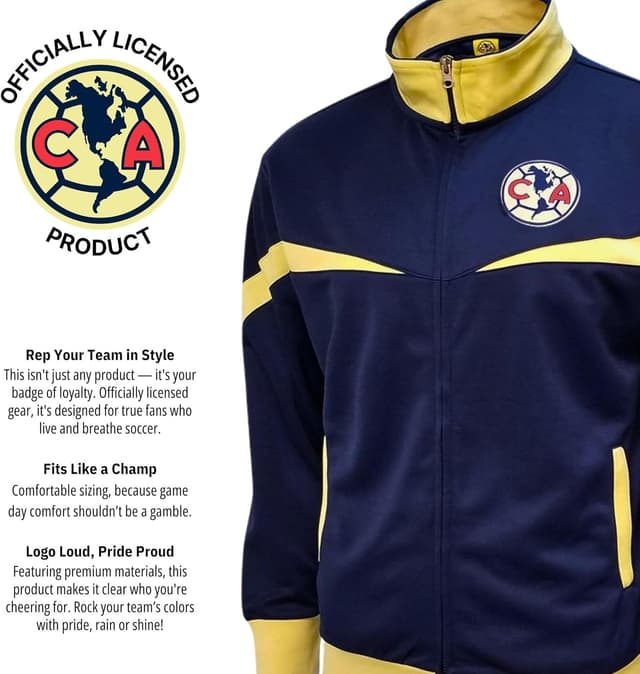 Thumbnail 6 de Icon Sports Officially Licensed Club América Soccer Track Jacket (Unisex Adult)