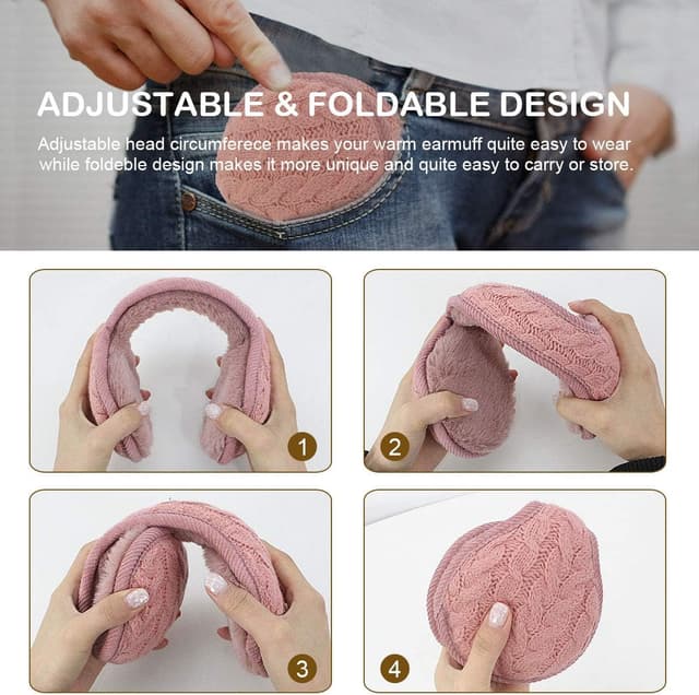 Detalle 2 de BOER Warm Ear Muffs for Winter – soft, windproof, lightweight earmuffs with adjustable fit