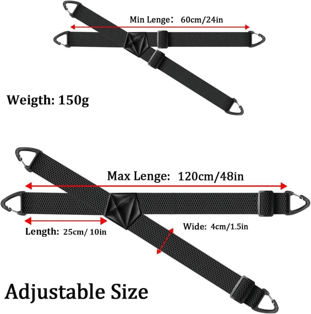 Thumbnail 6 de Generic hidden braces for men (1.6 inch wide) with X-back adjustable elastic and 4 snap loops