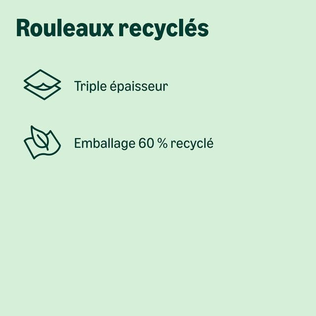 Detalle de Papier toilette by Amazon – 3 épaisseurs, 100% recyclé, 8 rouleaux (200 feuilles) – certifié FSC