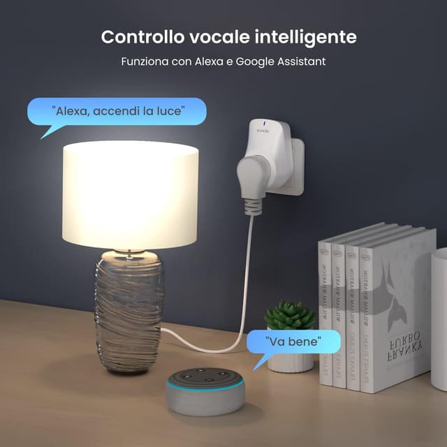 Detalle 2 de Tenda Smart WiFi Beli SP9 (16A, 3.68KW) con monitoraggio energetico, controllo Alexa e Google Home
