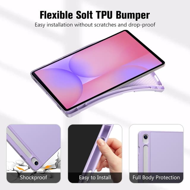 Detalle 2 de ProCase smart case for Galaxy Tab S10 Lite / S10 FE / S9 FE 10.9" with S Pen holder (light purple)
