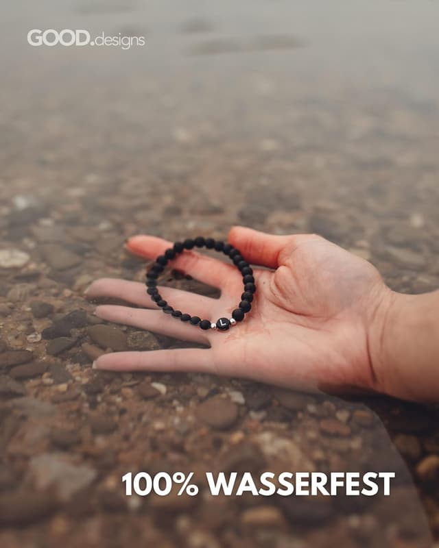 Detalle de GD GOOD.designs Partnerarmband mit Buchstaben und echten Naturstein-Perlen (Paar-Geschenk)