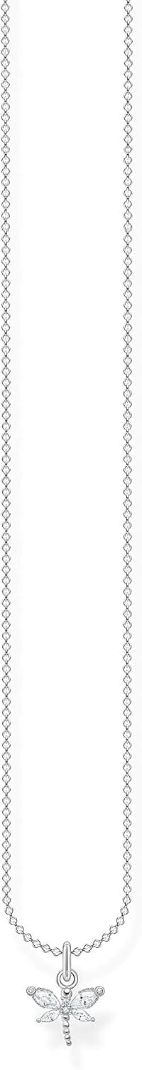 Detalle de THOMAS SABO Damenkette „Libelle“ mit weißen Steinen aus 925 Sterlingsilber (KE2097-051-14)