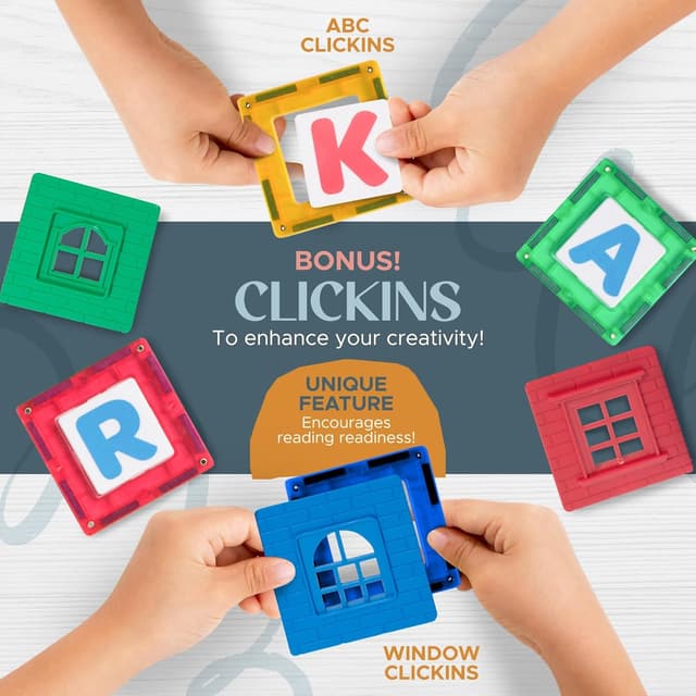 Detalle 2 de Playmags 100 Piezas bloques magnéticos 82 imanes