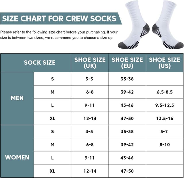 Thumbnail 6 de Coskefy thick cushion thermal crew walking socks (6 pairs) with compression arch