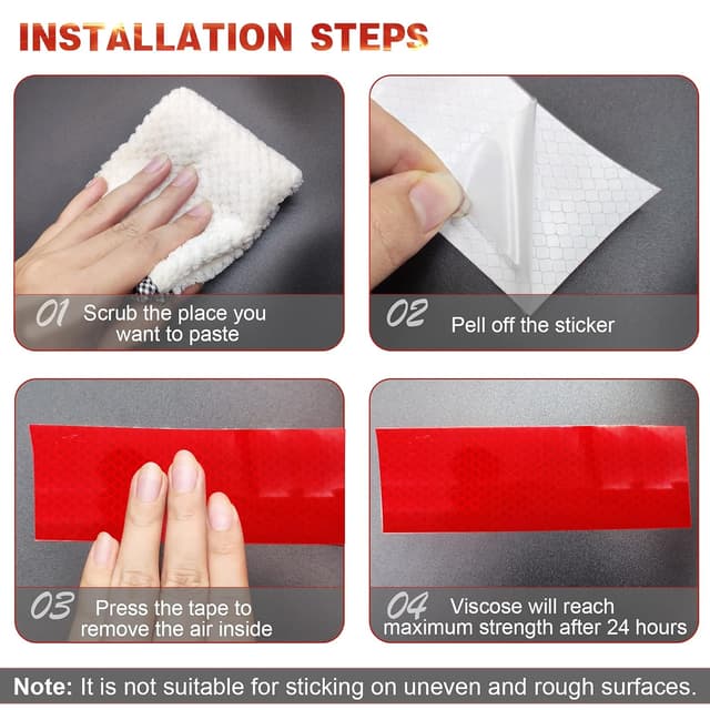 Thumbnail 6 de XFXIA nastro riflettente adesivo rosso 5 cm x 20 m per promemoria di sicurezza